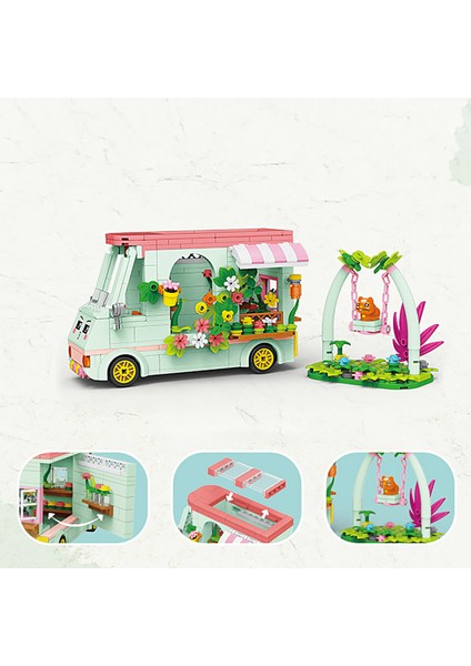 Yapı Taşları Uygulamalı Yetenek Mini Renkli Şehir Sokak Görünümü Blokları (Yurt Dışından)