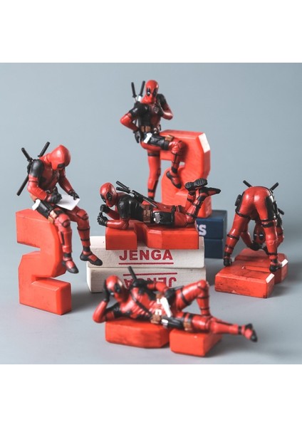 Marvel Süper Kahraman Deadpool Aksiyon Figürleri Mini Bebek Araba Dekorasyon Karikatür Film Heykelcik Pvc Koleksiyon Modeli Çocuk Çocuk Hediye (Yurt Dışından)