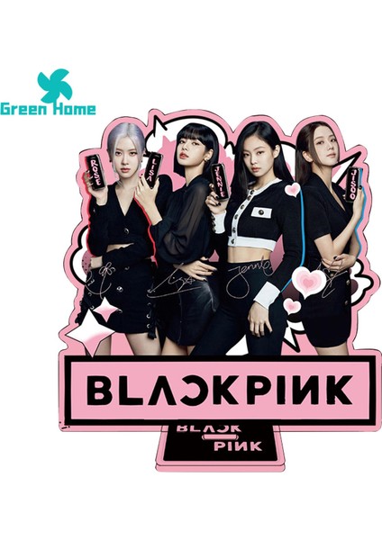 Yeşil Ev Şekilli Kalıp Plaka Canlı Renk Doğan Pembe Jennie Lisa Jisoo Gül Akrilik Ayakta Masaüstü Dekorasyon (Yurt Dışından) fiyatları