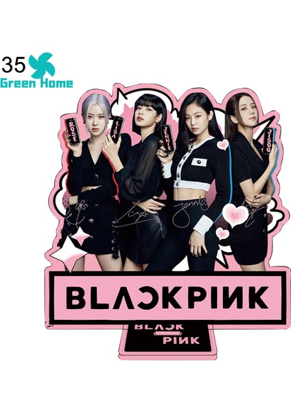 Yeşil Ev Şekilli Kalıp Plaka Canlı Renk Doğan Pembe Jennie Lisa Jisoo Gül Akrilik Ayakta Masaüstü Dekorasyon (Yurt Dışından) fırsatları