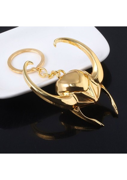 Disney Marvel Loki Metal Altın Maske Anahtarlık Aksiyon Figürü Bebek Oyuncak Hediyeler Çocuklar Kızlar Için 7.5 cm Anahtarlık Avengers: Endgame (Yurt Dışından)