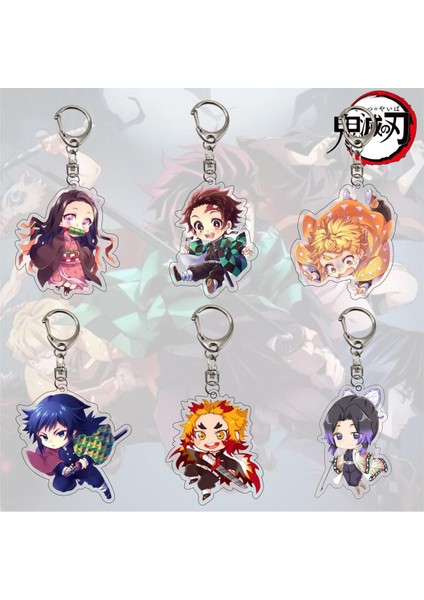 Silverum Brella 1 Adet Anime Iblis Avcısı Anahtarlık Akrilik Kamado Tanjirou Nezuko Zenitsu Inosuke Bıçak Hayalet Anahtarlıklar Anahtar Kapak Zinciri Anahtarlık Takı Aksesuarları Hediyeler (Yurt Dışından)