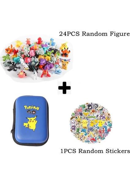 24 Adet Şekil Pokemon Hediye Kutusu Figürleri Oyuncaklar Hakiki Pokemon Pikachu 1 Adet Çıkartmalar Noel Hediyesi Aksiyon Anime Oyuncaklar Çocuk (Yurt Dışından)