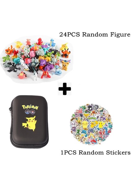 24 Adet Şekil Pokemon Hediye Kutusu Figürleri Oyuncaklar Hakiki Pokemon Pikachu 1 Adet Çıkartmalar Noel Hediyesi Aksiyon Anime Oyuncaklar Çocuk (Yurt Dışından)