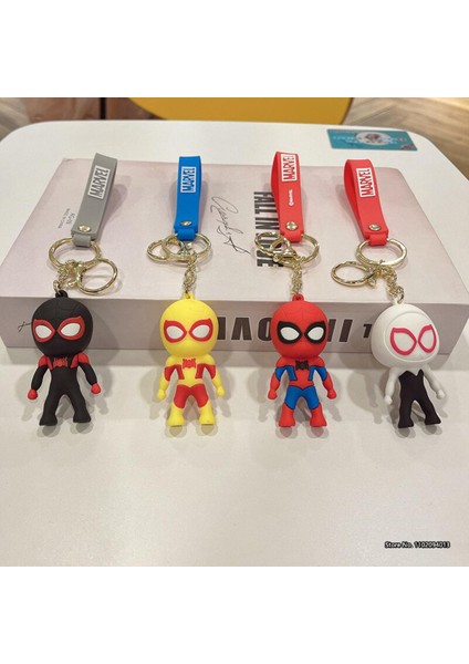 Yeni Animasyon Filmi Örümcek Adam Aksiyon Figürü Anahtarlık Anahtar Kolye Karikatür Silikon Anahtarlık Aksesuarları Araba Kolye (Yurt Dışından)