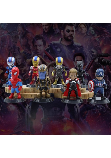 8 Adet Süper Kahramanlar Modeli Yüksek Simüle Koleksiyon Pvc Kaptan Amerika Avengers Modeli Çocuk Için (Yurt Dışından)