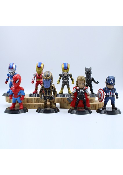 8 Adet Süper Kahramanlar Modeli Yüksek Simüle Koleksiyon Pvc Kaptan Amerika Avengers Modeli Çocuk Için (Yurt Dışından)