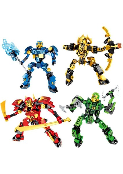 Yeni 4 Türleri Ninja Mech Zırh Mini Aksiyon Oyuncak Figürler Yapı Taşları Çocuk Oyuncakları Tuğla Çocuk Boys Için Noel Hediyesi (Yurt Dışından)