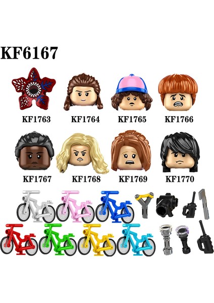 KF6167 Yeni Mini Yapı Taşları Tuğla Bisiklet Stranger Onbir Dustin Mike Wheeler Aksiyon Figürleri Oyuncaklar Çocuklar Için CY1001 (Yurt Dışından)