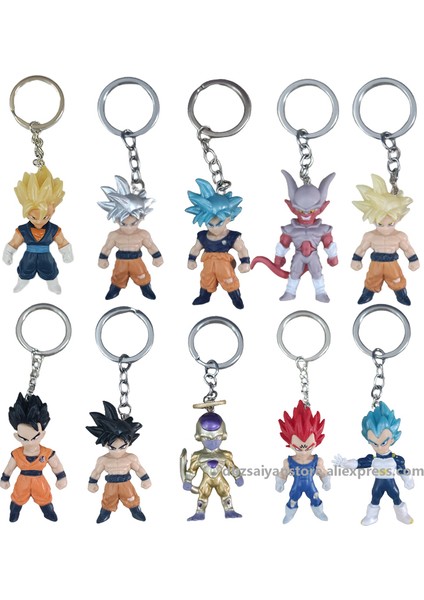 Dragon Ball Goku Vegeta Gohan Cep Buu Anahtarlık Figürleri Süper Saiyan Dbz Aksiyon Figürü Anime Koleksiyon Model Oyuncaklar Çocuklar Hediye (Yurt Dışından)