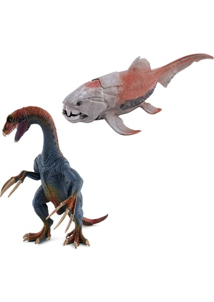 2 Adet Jurassic Tyrannosaurus Pterosaur Carnotaurus Dinozor Modelleri Şekiller S-19 x 11 x 21 cm ve 20 x 8.5 x 9.4 cm (Yurt Dışından)