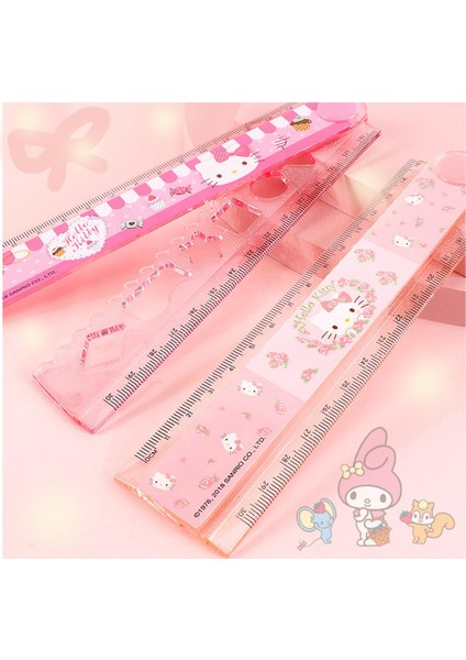 Kawaii Karikatür Katlanabilir Çok Fonksiyonlu Cetvel Kt Anime Figürleri Uzatılabilir Cetvel 30 cm Çeşitli Şekiller Çizebilir Pembe Kız Tarzı (Yurt Dışından)