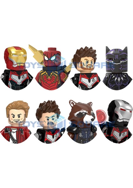 Siyah Demir Örümcek Yıldız Efendisi Savaş Makinesi Rakun Panter Thor Adam Hawkeye Modeli Yapı Taşları Moc Tuğla Seti Hediyeler Oyuncaklar (Yurt Dışından)