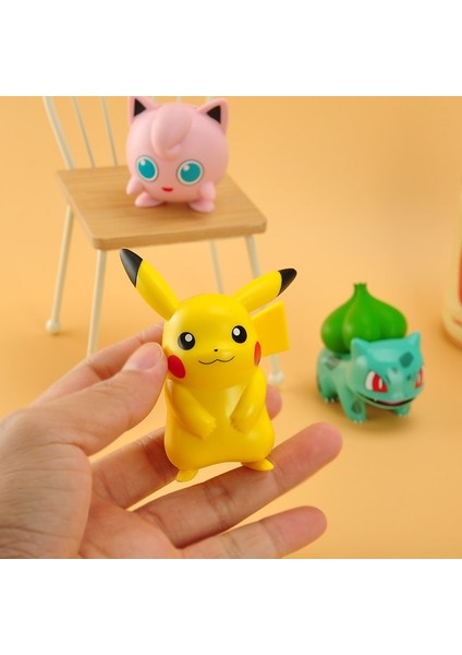 Pokemon Pikachu Charmander Psyduck Squirtle Jigglypuff Bulbasaur Bulbasaur Anime Figürleri Oyuncaklar Modeli Kawaii 6 Tipi Çocuklar Için Hediyeler (Yurt Dışından) modelleri