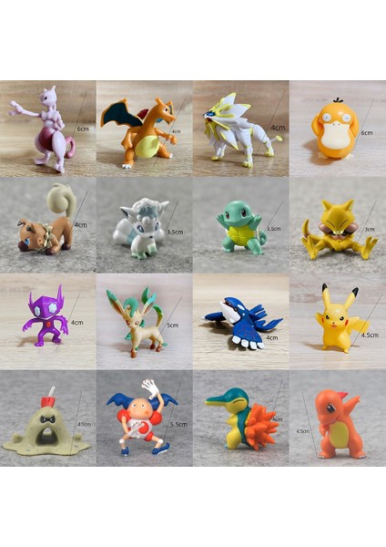 Pokemon Mini Rakamlar Pikachu Charmander Bulbasaur Squirtle Eevee Popplio Abra Rockruff Chespin Pvc Şekil Oyuncaklar Hediye (Yurt Dışından)