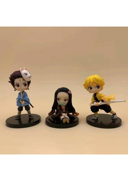 3 Adet Iblis Avcısı Anime Figürü Kamado Tanjirou Modeli Baubles Odası Süsler Dekor (Yurt Dışından) modelleri