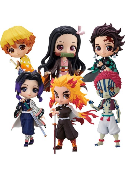 Qposket Anime Iblis Avcısı Şekil Nezuko Tanjirou Zenitsu Inosuke Kyoujurou Giyuu 15 cm Aksiyon Figuras Kawaii Pvc Model Oyuncaklar Hediye (Yurt Dışından)