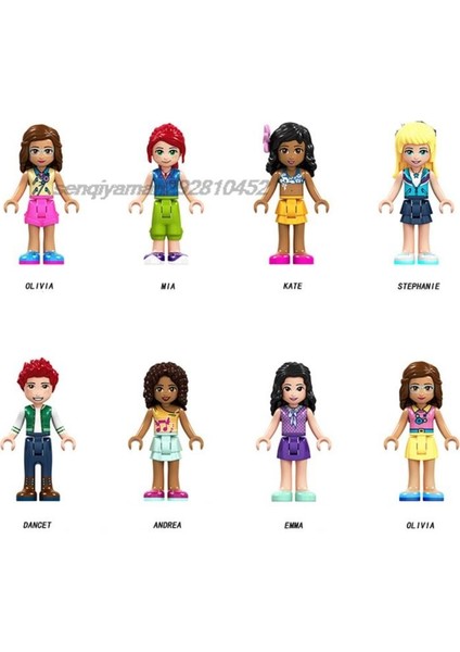 Disney Dancet Andrea Emma Tom Nicole Stella Olivia Mia Kate Stephanie Martina James Kız Blok Tuğla Mini Aksiyon Oyuncak Figürü Hediye (Yurt Dışından)
