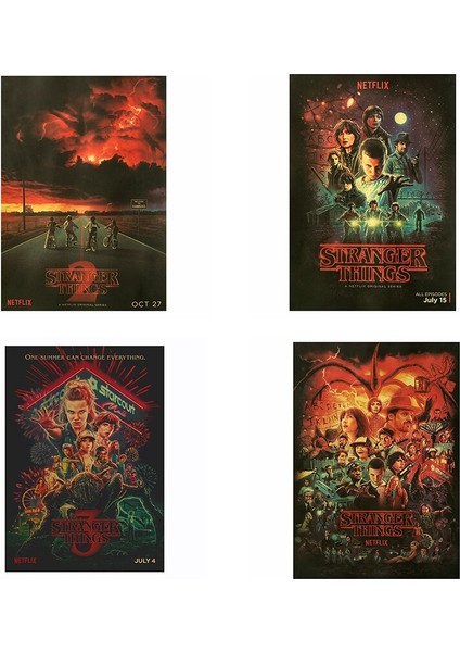 Stranger Things Aksiyon Figürleri Vintage Duvar Dekorasyonu Poster Oyuncaklar (Yurt Dışından)
