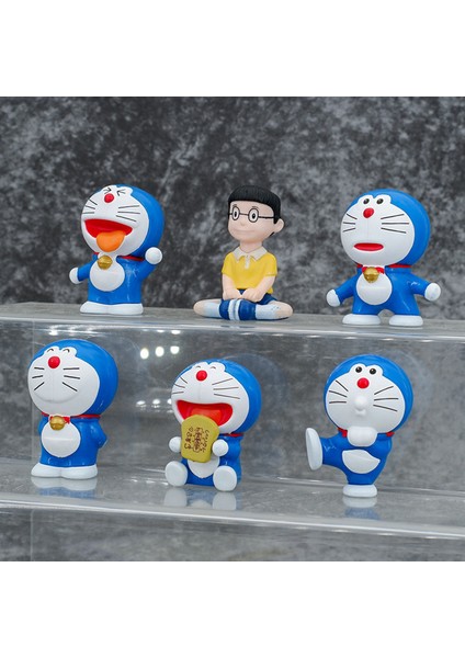 6 Adet Doraemon Şekil Koleksiyon Karikatür Zanaat Minyatür Heykelcik Japonya Anime Doraemon Nobita Şekilli Kalıp Oyuncak Kek Araba Dekorasyon (Yurt Dışından)