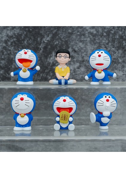 6 Adet Doraemon Şekil Koleksiyon Karikatür Zanaat Minyatür Heykelcik Japonya Anime Doraemon Nobita Şekilli Kalıp Oyuncak Kek Araba Dekorasyon (Yurt Dışından)