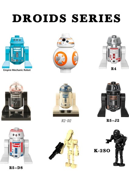 Disney R2-D2 Bb-8 C-3po R4-P17 K-2so IG88 Savaş Buzz Droid Yapı Taşları K-3po Genel Ağır Tuğla Aksiyon Figürü Çocuk Oyuncakları (Yurt Dışından)