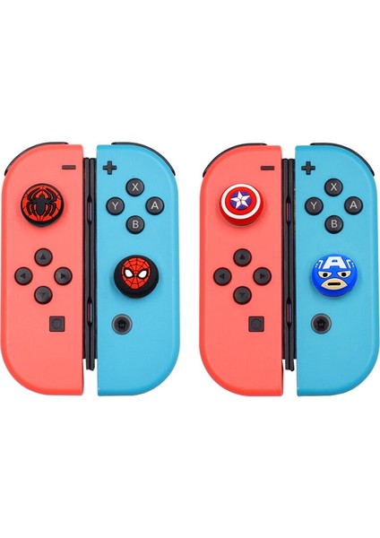 1/5 Adet Marvel Anime Figürü Karikatür Örümcek Adam Aksiyon Figürü Demir Adam Düğmesi Kapağı Anahtarı Joycon Koruyucu Kolu Kap Hediye Oyuncaklar (Yurt Dışından)
