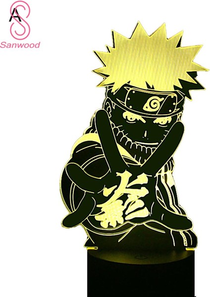 Karikatür Anime Naruto Aksiyon Figürü Dokunmatik LED Gece Lambası Masaüstü Lamba Dekor (Yurt Dışından)
