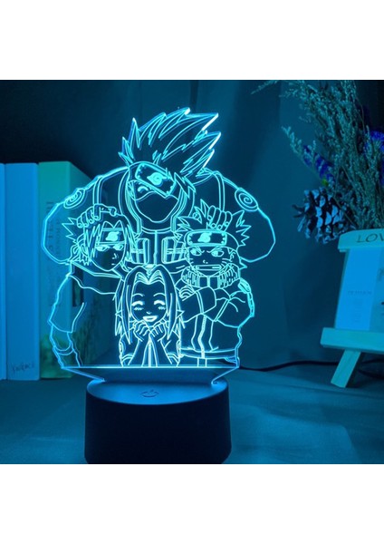 Karikatür Anime Naruto Aksiyon Figürü Dokunmatik LED Gece Lambası Masaüstü Lamba Dekor (Yurt Dışından)