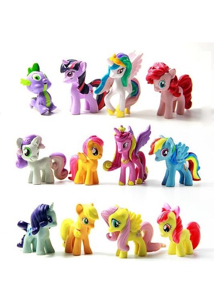 12 Adet/takım Unicorn Gökkuşağı Pinkie Pie Nadirlik At Aksiyon Oyuncak Figürleri 3-5 cm (Yurt Dışından)