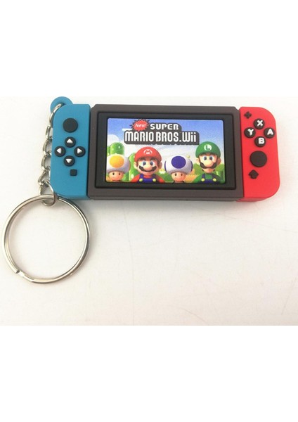 Süper Mario Anime Figürü Anahtarı Oyun Konsolu Plastik Saplı Çanta Anahtarlığı Anahtarlık Süs Aksesuarları Çocuk Oyuncakları Doğum Günü (Yurt Dışından)