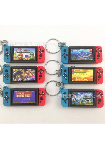 Süper Mario Anime Figürü Anahtarı Oyun Konsolu Plastik Saplı Çanta Anahtarlığı Anahtarlık Süs Aksesuarları Çocuk Oyuncakları Doğum Günü (Yurt Dışından)