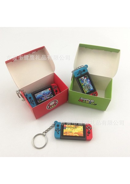 Süper Mario Anime Figürü Anahtarı Oyun Konsolu Plastik Saplı Çanta Anahtarlığı Anahtarlık Süs Aksesuarları Çocuk Oyuncakları Doğum Günü (Yurt Dışından)
