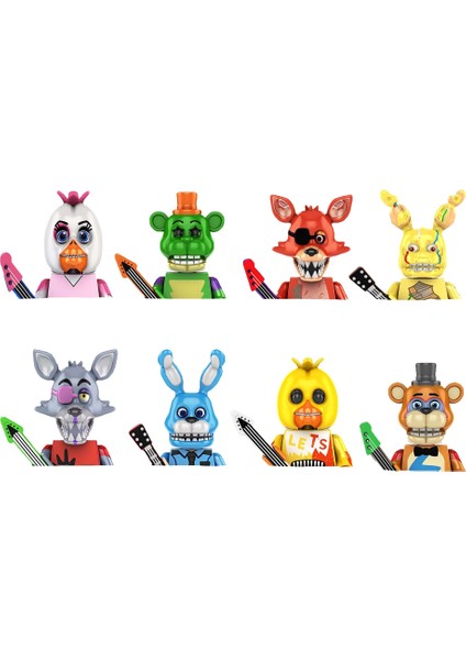 Satın 6 Adet 1 Hediye Alın Oyunu Fnaf Oyuncak Heykelcik Kabus Chica Bonnie Foxy Altın Bonnie Ayı Aksiyon Figürü Oyuncakları (Yurt Dışından) fiyatları