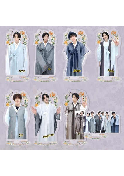 Kpop Bangtan Erkek Akrilik Aksiyon Figürü Standı Modeli Süsleme 2022 Sonbahar Ortası Festivali Dalmajung Masa Süsleme Fan Doğum Günü Hediyesi (Yurt Dışından)