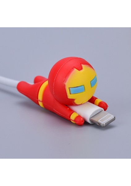 Marvel Örümcek Adam Figürleri USB Koruyucu Kılıf Demir Adam Silikon Veri Kablosu Bite Koruyucu Kapak Kaptan Amerika Hulk Oyuncaklar Hediyeler (Yurt Dışından)