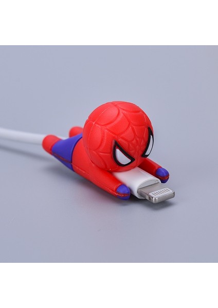 Marvel Örümcek Adam Figürleri USB Koruyucu Kılıf Demir Adam Silikon Veri Kablosu Bite Koruyucu Kapak Kaptan Amerika Hulk Oyuncaklar Hediyeler (Yurt Dışından)