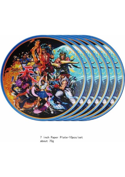 Street Fighter Oyunu Balon Afiş Plaka Fincan Parti Malzemeleri Favor Süslemeleri Tema Sofra Doğum Günü Çocuk Çocuk Yenilik Oyuncaklar Hediye (Yurt Dışından)