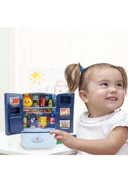 Mutfak Buzdolabı Oyun Oyuncakları Sevimli Oyna Pretend Buzdolabı ile Çocuklar Için Zengin Simüle Mutfak Aksesuarları Erkek Kız (Yurt Dışından)