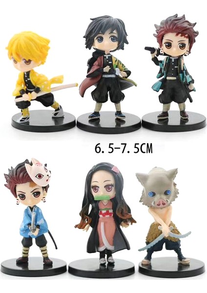 6 Adet/takım Anime Iblis Avcısı Kimetsu Hiçbir Yaiba Şekil Q Posket Şekil Oyuncaklar 6 cm (Yurt Dışından)