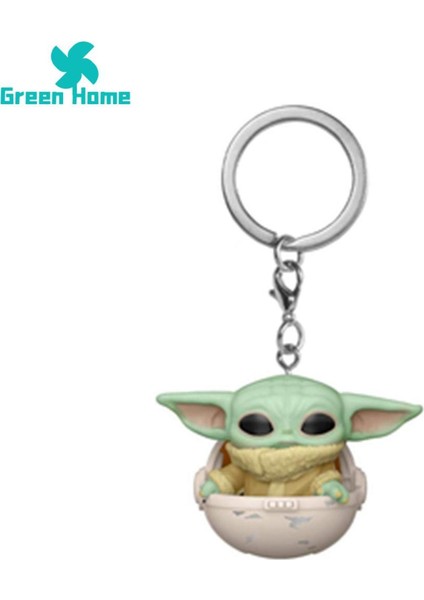 Yeşil Ev Vinil Anahtarlık Tahsil Karikatür Bebek Yoda Bebek Anahtar Kolye (Yurt Dışından)