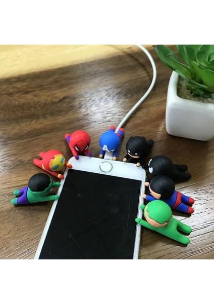 Marvel Anime Figürü Demir Adam Kawaii Örümcek Adam Aksiyon Figürü Veri Kablosu Koruyucu Model Bebek Antibreak Koruyucu Kapak Hediye Oyuncaklar (Yurt Dışından)