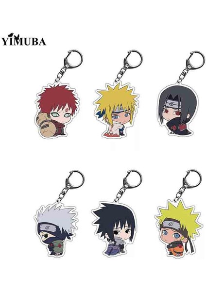 Adet Anime Naruto Anahtarlık Uchiha Sasuke Kakashi Konoha Ninja Karikatür Figürü Akrilik Anahtarlık Holde Araba Çanta Kolye Aksesuarları Hayranları Takı Hediye (Yurt Dışından)