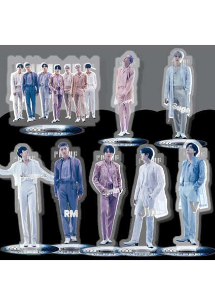 Kpop Bangtan Boys Akrilik Standee Yeni Albüm Geçirmez Akrilik Şeffaf Rakamlar Ayakta Masaüstü Istasyonu Hayranları Koleksiyonu (Yurt Dışından)