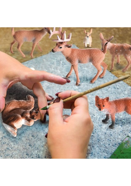 6 Parça Woodland Hayvan Figürleri Orman Yaratıkları Figürler Sincap Geyik Tavşan Aile Figürleri Minyatür Oyuncaklar (Yurt Dışından) indirimleri