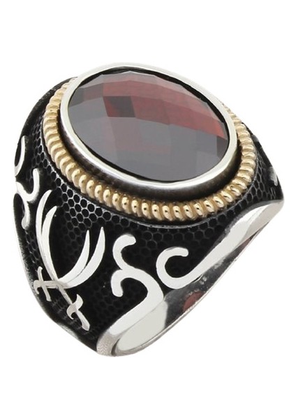 Erkek Yüzük Gümüş 925 Ayar Zirkon Taşlı