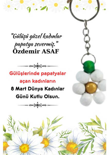 10 Adet Papatya Anahtarlık