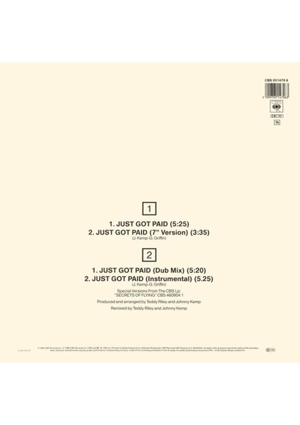 Ali The Stereo Johnny Kemp – Just G-Ot Paid - Contemporary R&b, Pop Rapvinly Plak Alithestereo