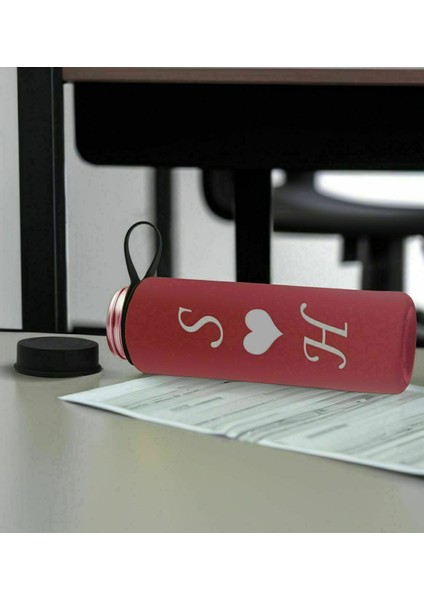 Sevgiliye Özel Isimli Pembe Defter ve Fuşya Cam Matara Hediye Seti-11, Sevgiliye Hediye, Sevgililer Günü, Yeni iş hediyesi