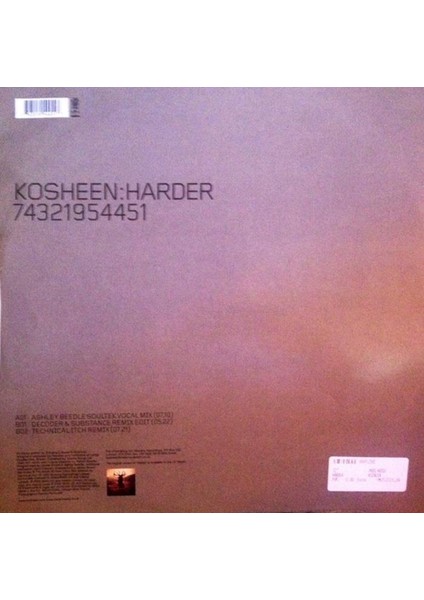 Ali The Stereo Kosheen – Harder - House, Drum N Bass Vinly Plak Alithestereo